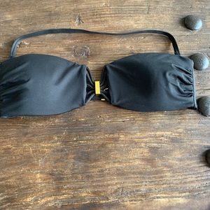 NWOT Victoria Secret black & gold clasp bikini top